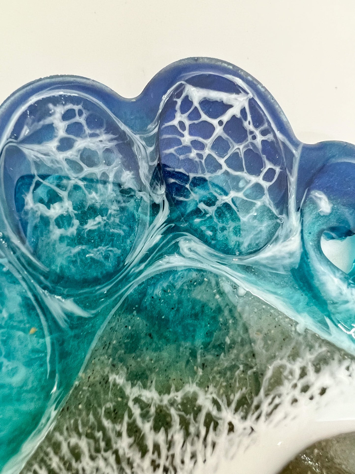 Memorial Paw Print with Ashes, Small Paw with personalization, Resin Ocean Art, Pet Memorial, Memorial Art, Custom Order