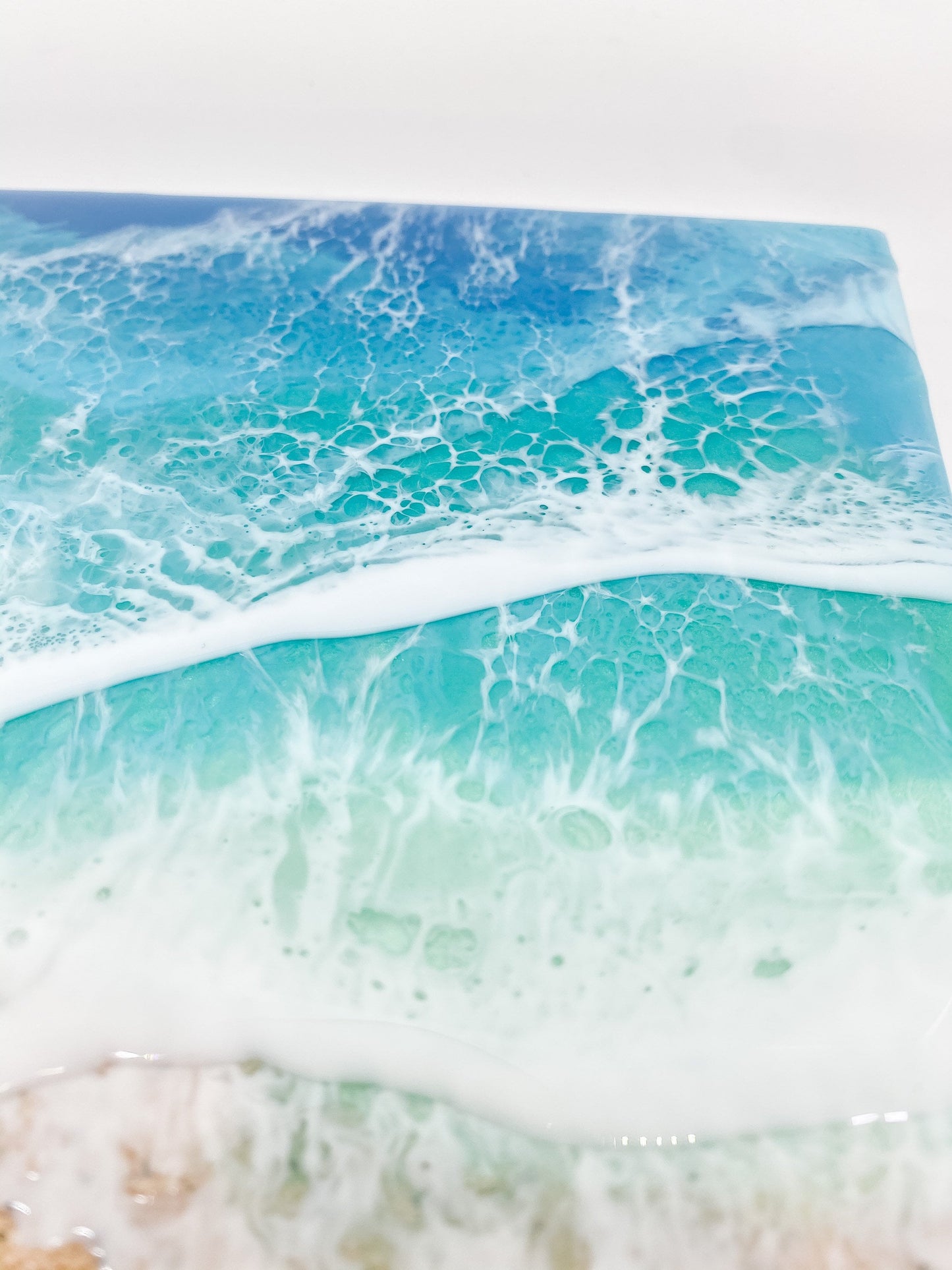 CUSTOM ORDER Beach Painting, Resin Ocean Art, Washing Waves, Home Decor, Abstract Art, Wall Art