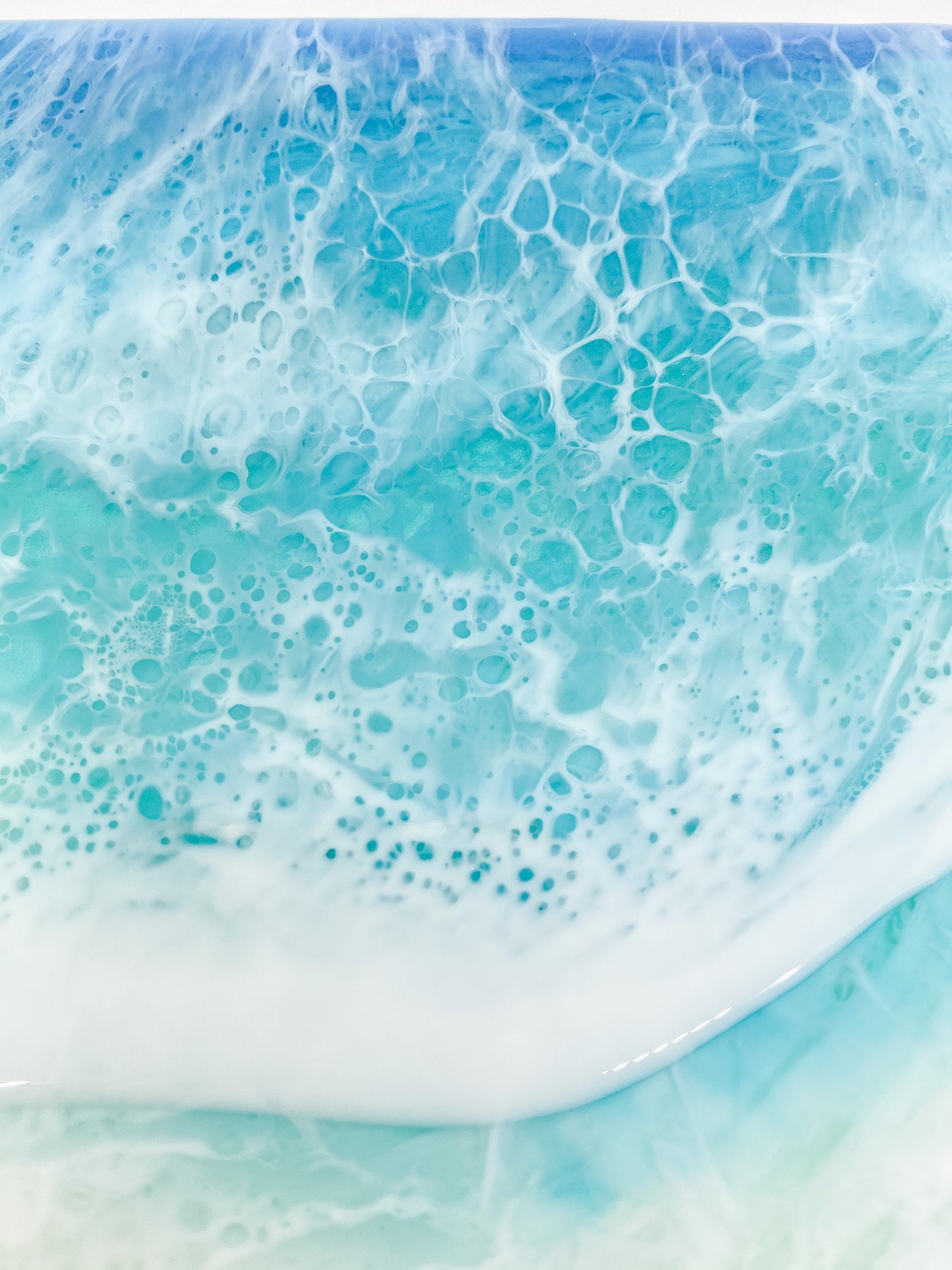 CUSTOM ORDER Beach Painting, Resin Ocean Art, Washing Waves, Home Decor, Abstract Art, Wall Art