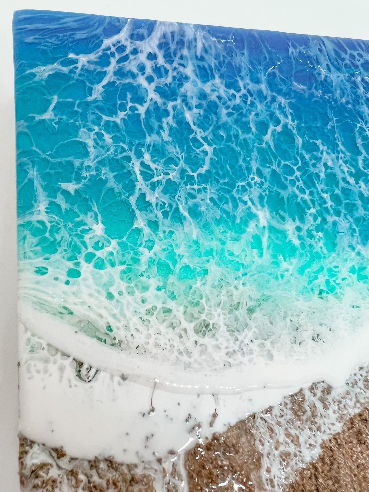 Memorial Beach Painting with Ashes, Resin Ocean Art, Pet Memorial, Custom Order