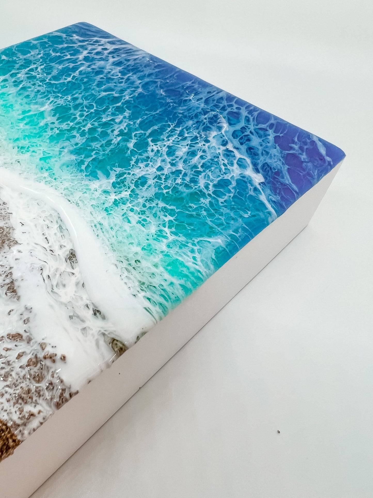 Memorial Beach Painting with Ashes, Resin Ocean Art, Pet Memorial, Custom Order