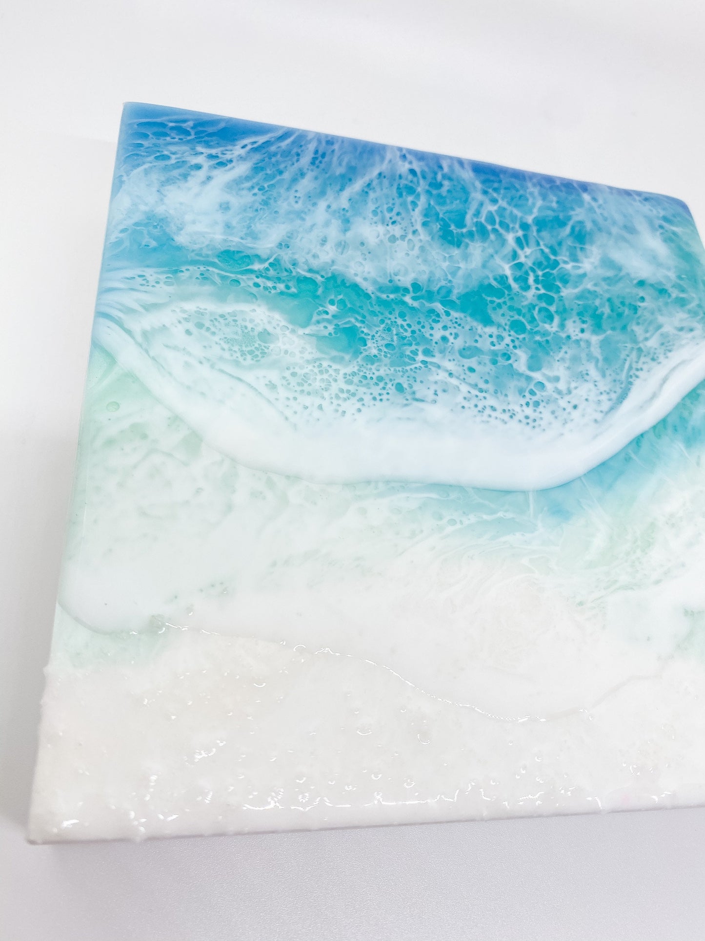 CUSTOM ORDER Beach Painting, Resin Ocean Art, Washing Waves, Home Decor, Abstract Art, Wall Art