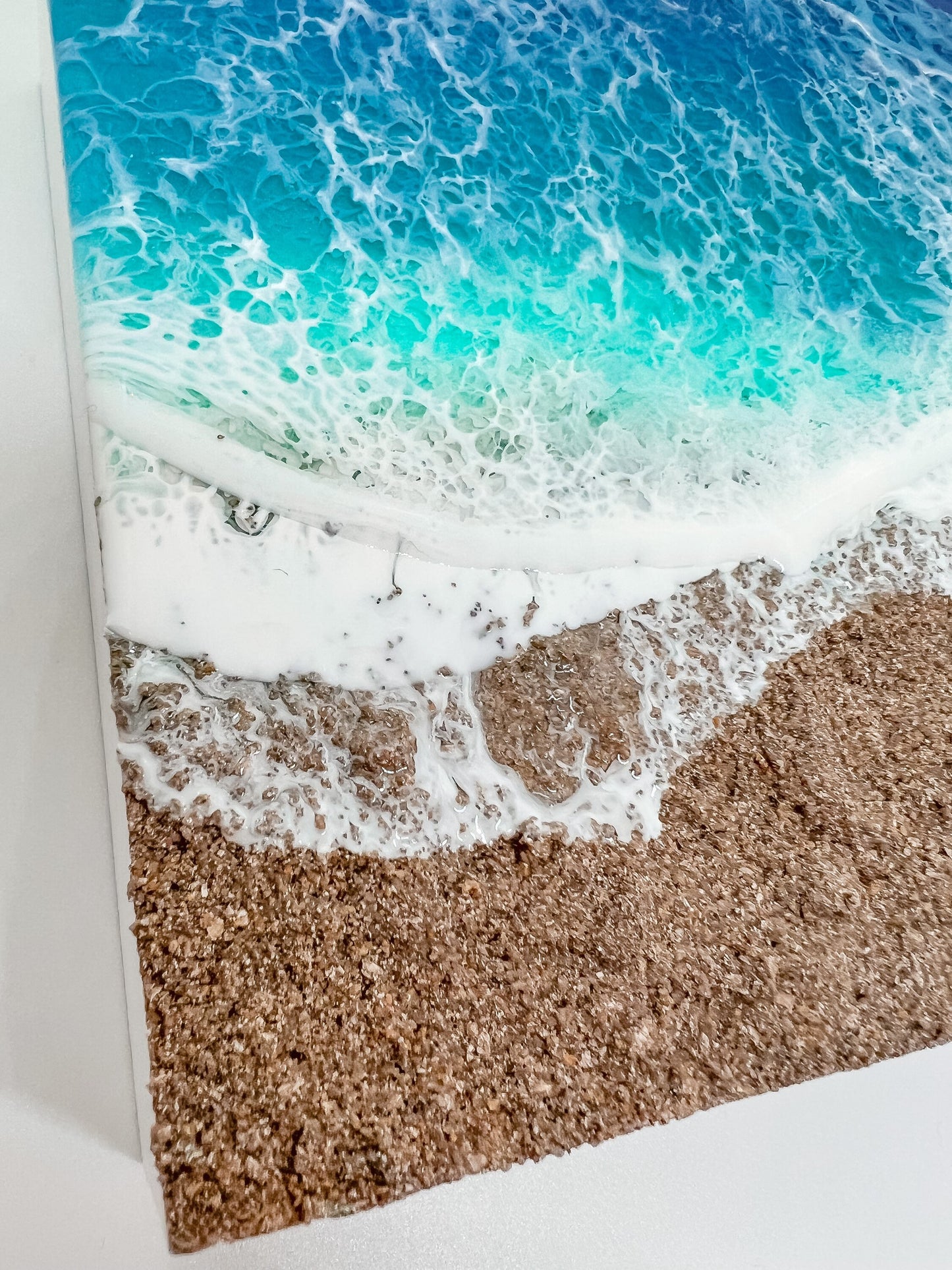 Memorial Beach Painting with Ashes, Resin Ocean Art, Pet Memorial, Custom Order