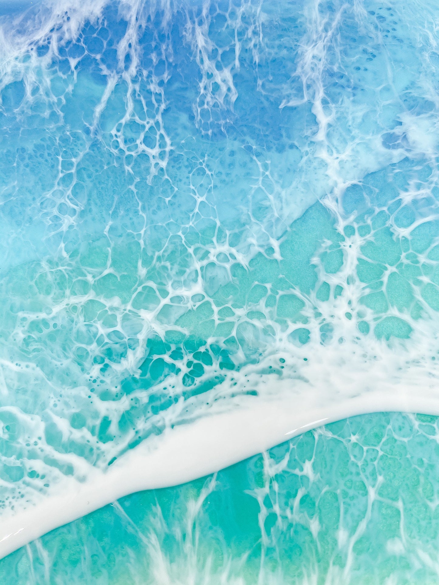 CUSTOM ORDER Beach Painting, Resin Ocean Art, Washing Waves, Home Decor, Abstract Art, Wall Art