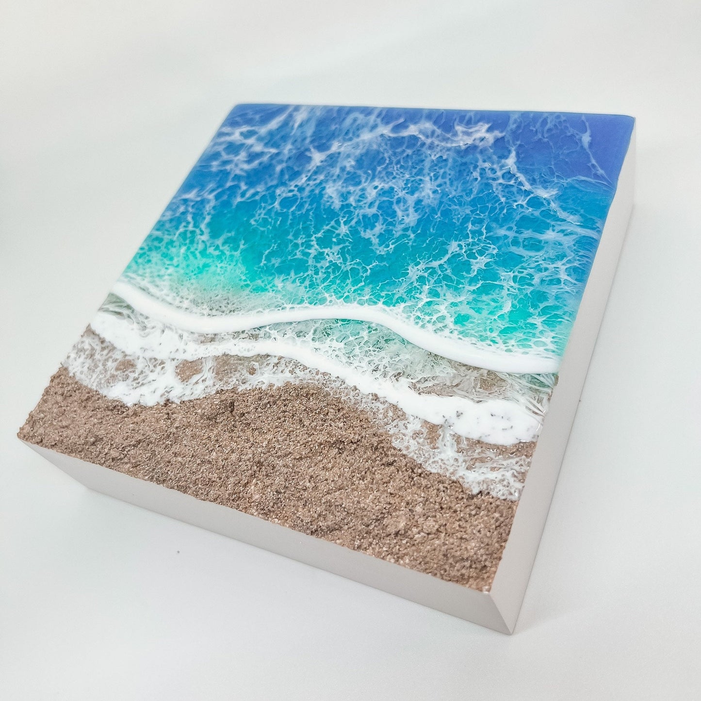 Memorial Beach Painting with Ashes, Resin Ocean Art, Pet Memorial, Custom Order