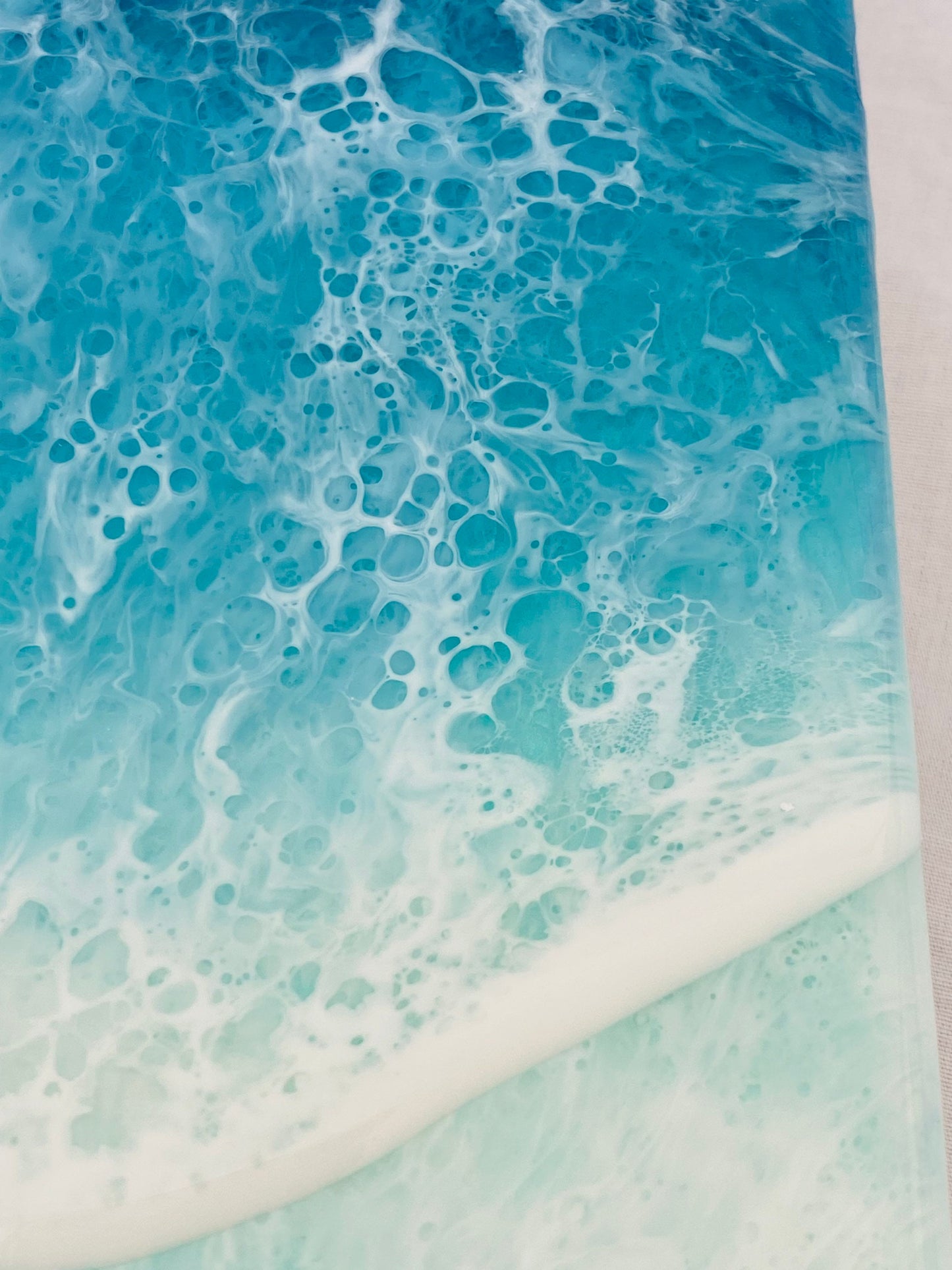 CUSTOM ORDER Beach Painting, Resin Ocean Art, Washing Waves, Home Decor, Abstract Art, Wall Art