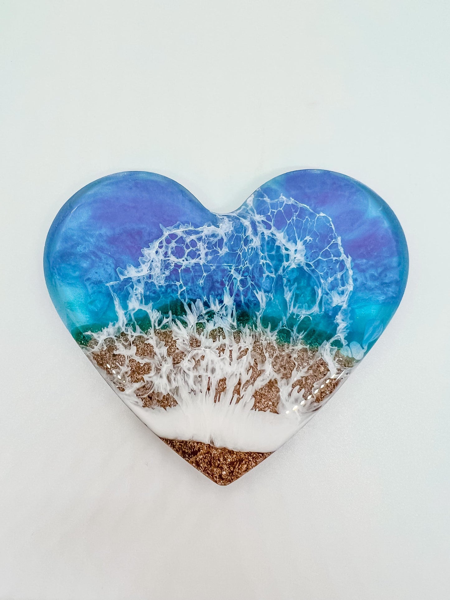 Memorial Heart with Ashes, Resin Ocean Art, Pet Memorial, Custom Order