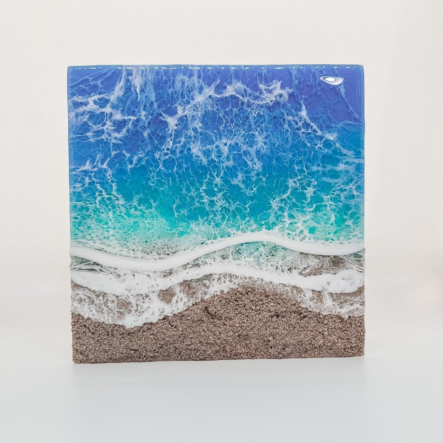 Memorial Beach Painting with Ashes, Resin Ocean Art, Pet Memorial, Custom Order