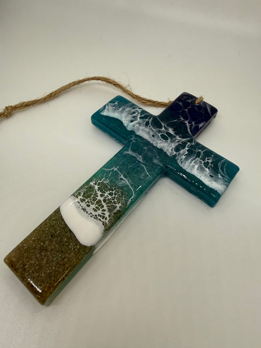 Memorial Resin Cross with Ashes, Custom Order