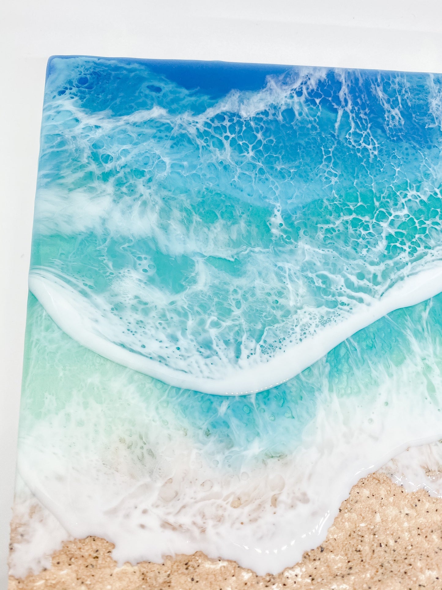 CUSTOM ORDER Beach Painting, Resin Ocean Art, Washing Waves, Home Decor, Abstract Art, Wall Art