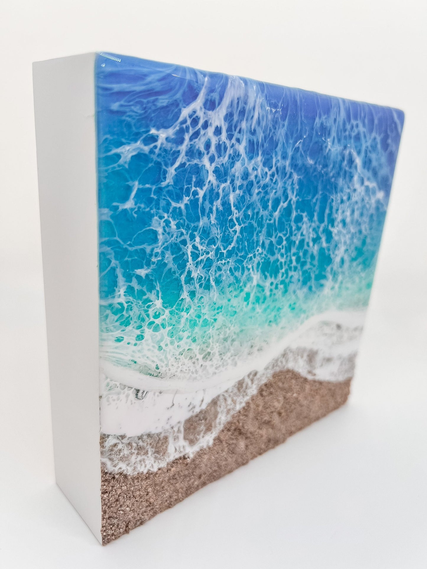 Memorial Beach Painting with Ashes, Resin Ocean Art, Pet Memorial, Custom Order