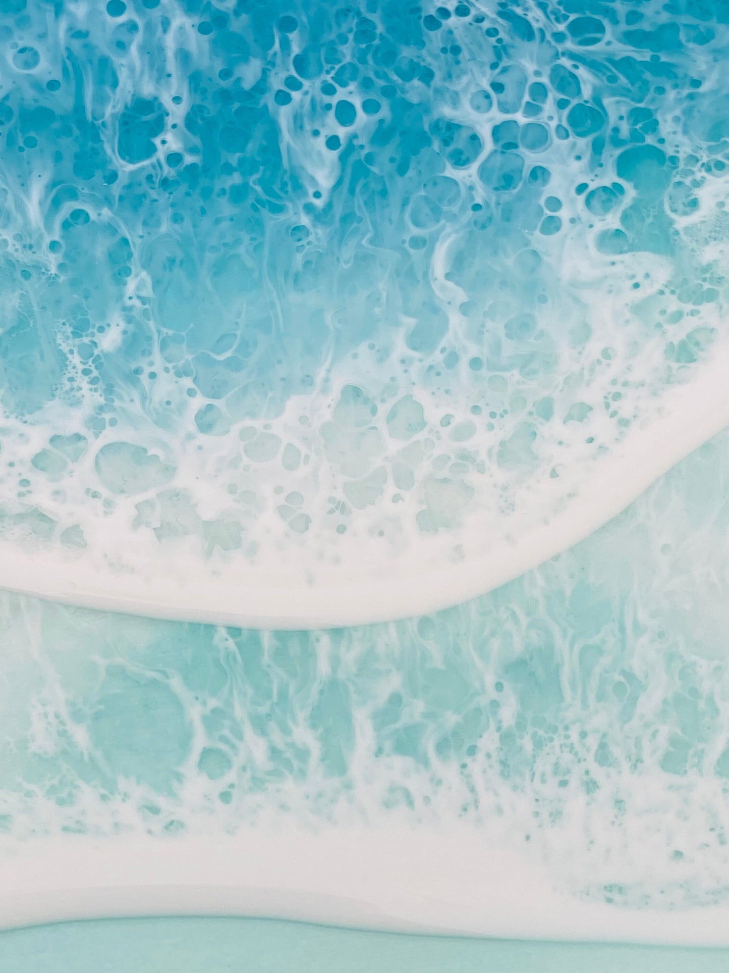 CUSTOM ORDER Beach Painting, Resin Ocean Art, Washing Waves, Home Decor, Abstract Art, Wall Art