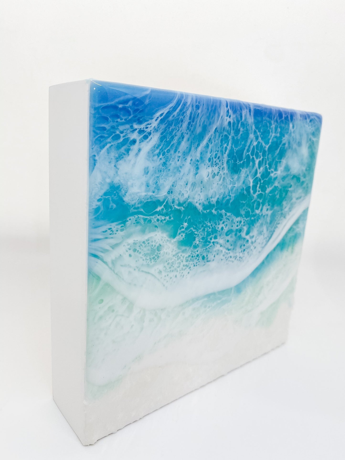 CUSTOM ORDER Beach Painting, Resin Ocean Art, Washing Waves, Home Decor, Abstract Art, Wall Art
