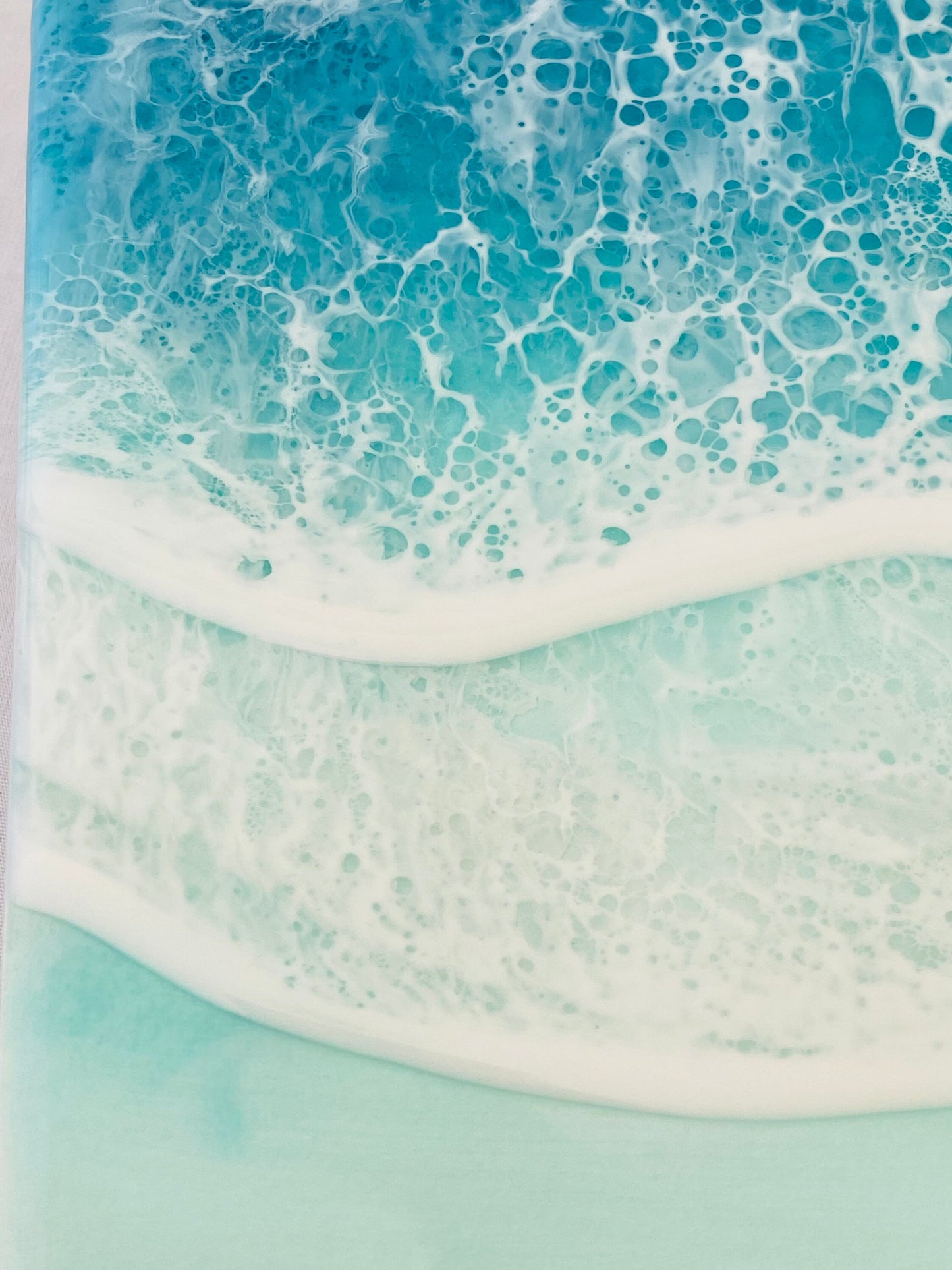 CUSTOM ORDER Beach Painting, Resin Ocean Art, Washing Waves, Home Decor, Abstract Art, Wall Art